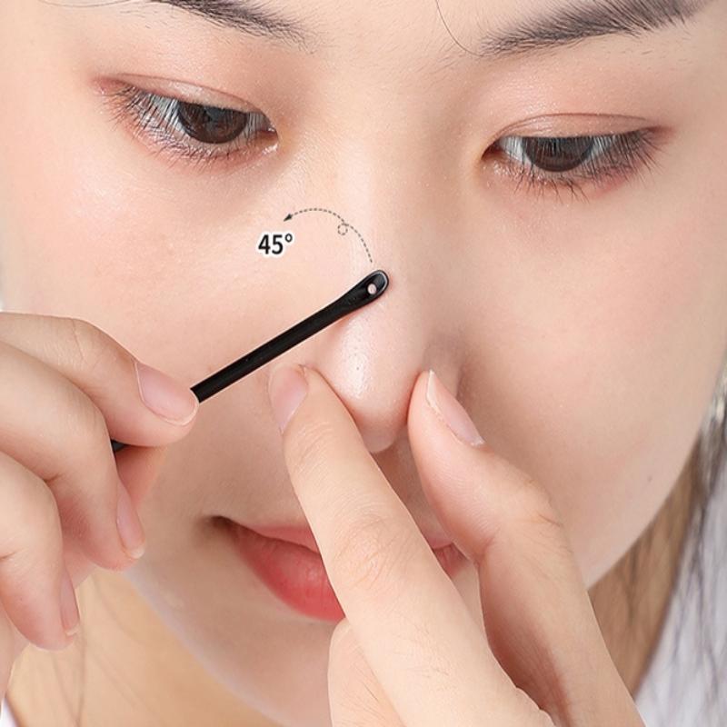 Disposable Acne Squeezing Cotton Swab Tool Blackhead Removal Scraping Stick Blackhead & Pimple Extractor Nose Shovel Cleaning