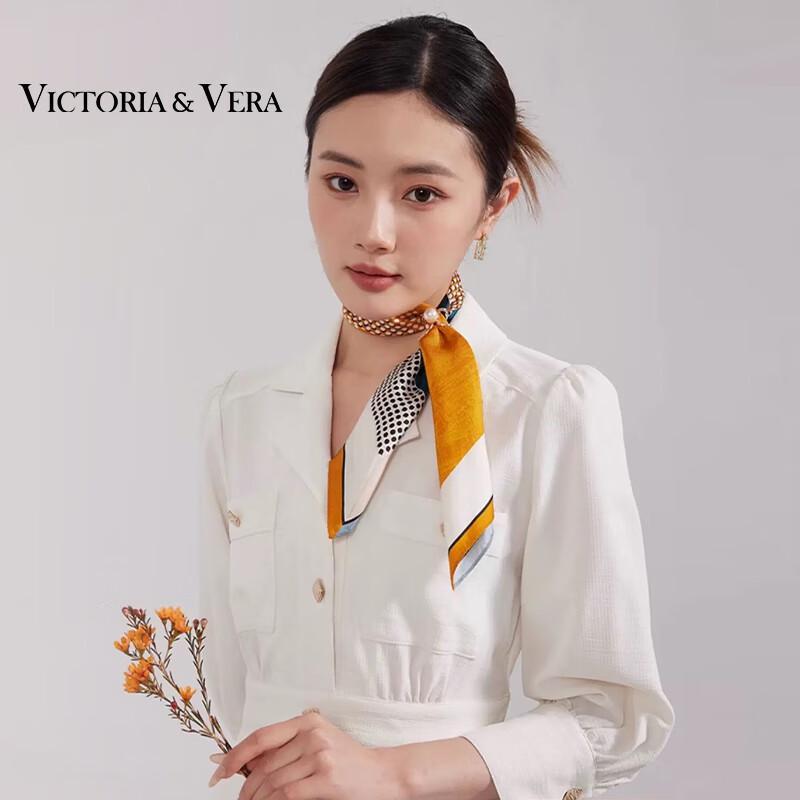 VICTORIA&VERA British Style Printed Mulberry Silk Scarf V826ZS07