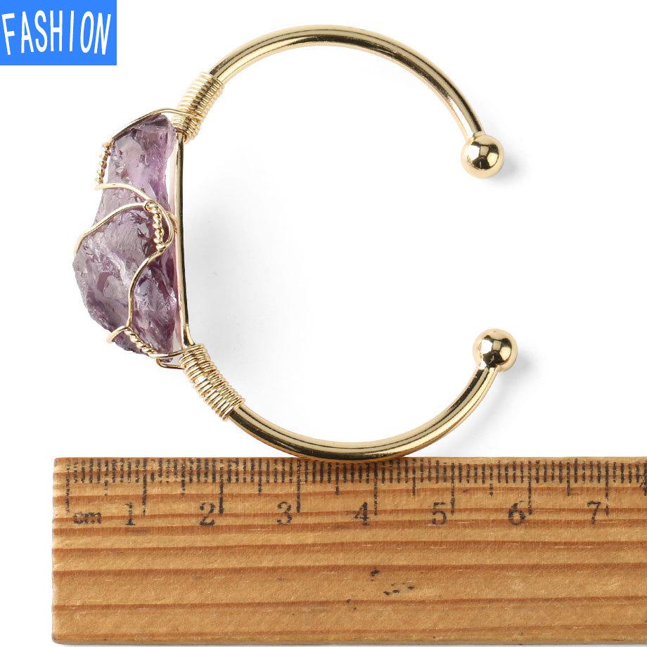 Natural Crystal Bangle Large Irregular Crystal Winding Bracelet Women Jewelry Gift