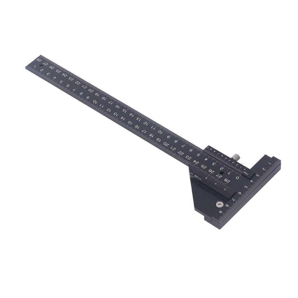 0 to 280mm T Shaped Ruler Aluminum Alloy Accurate Scale Multifunctional Woodworking Ruler for Measuring and Marking