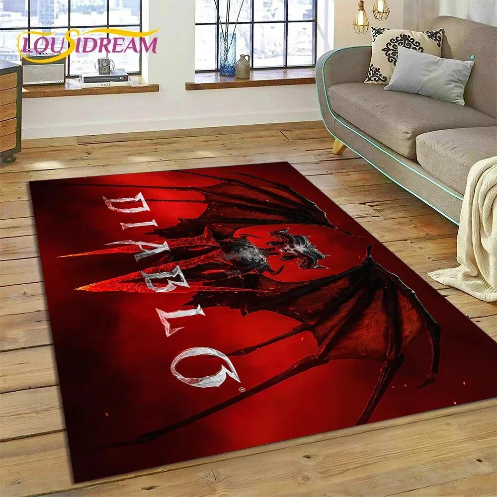 Diablo 3D Retro Game Gamer Carpet Rug for Bedroom Living Room Home Sofa Decoration,Children Play Game Large Decor Floor Mat Gift