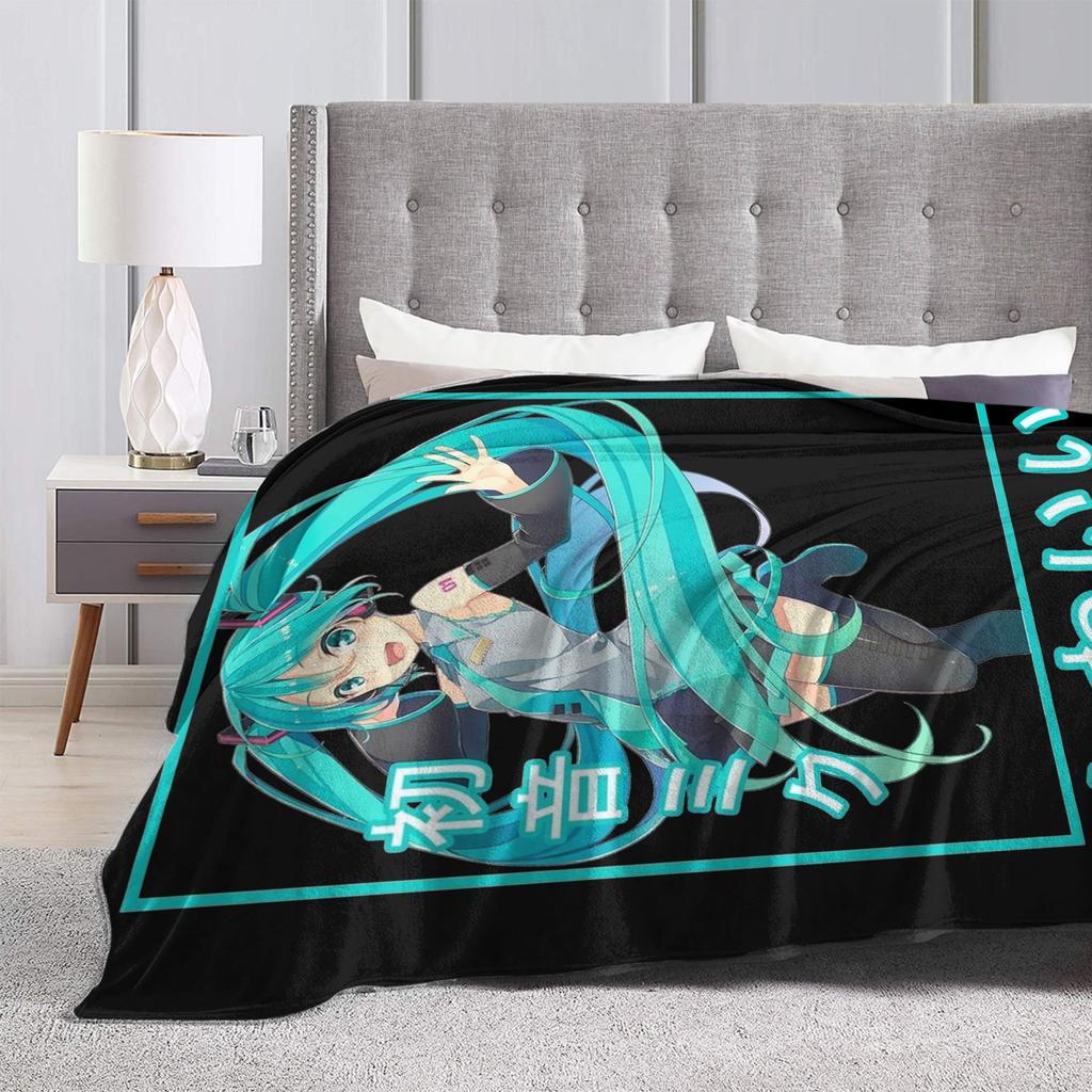 Hatsunes Mikus Anime Blanket Cover Fleece Lightweight Thin Throw Blankets for Bedding Couch Bedroom Quilt