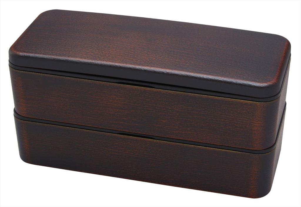 Yamanaka Lacquerware Square Bento Tochigi Wood Box, Grain, M16563-0