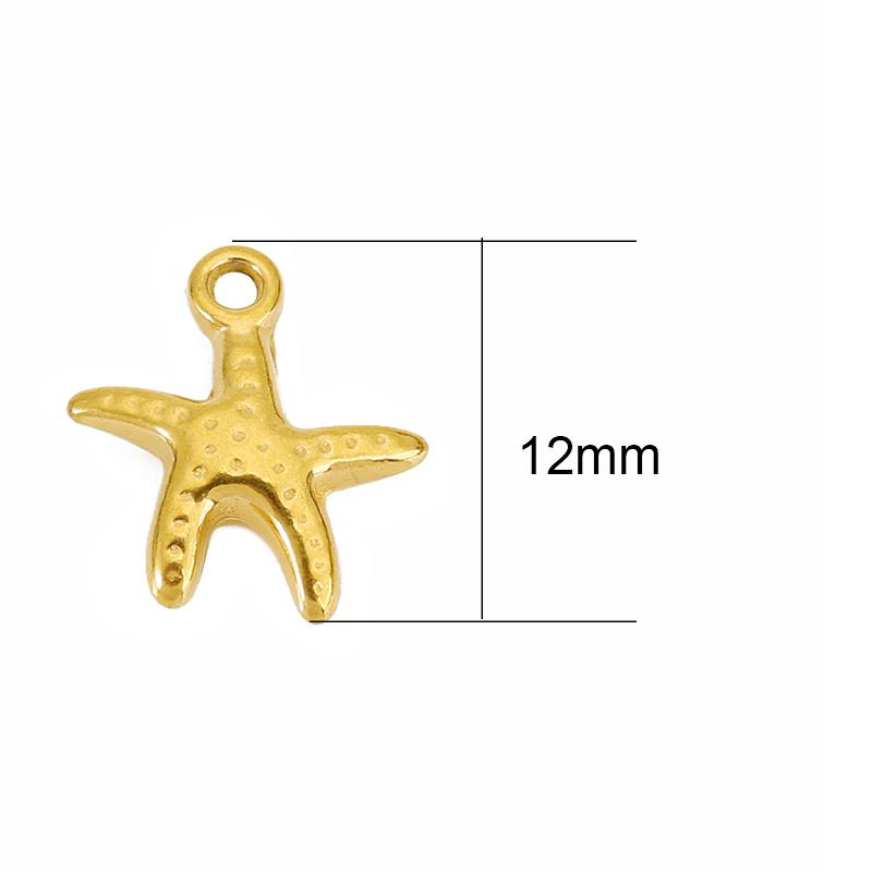 5pcs Never Fade Stainless Steel Beads Animal Dog Claw Starfish Gecko Elephant Charms Earrings Bracelet Necklace Jewelry Making