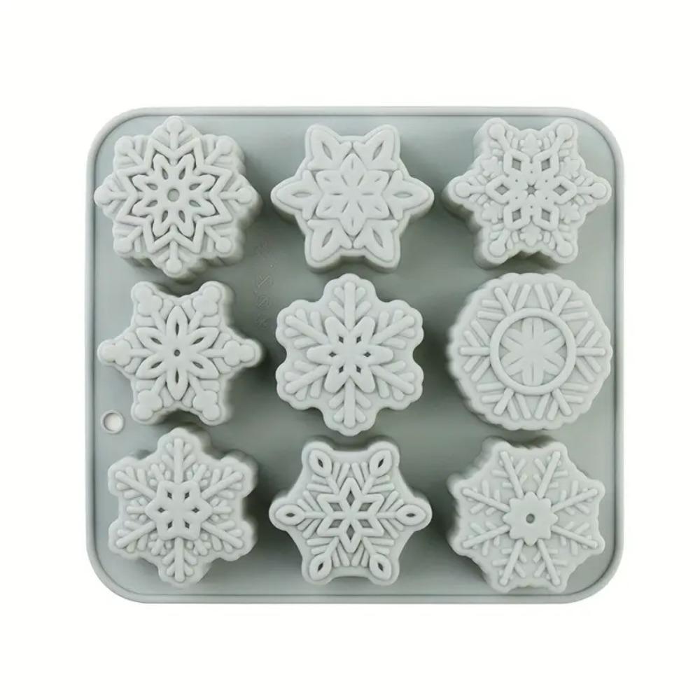 

2 шт. Силиконовая форма Снежинка - Форма для выпечки на 6 ячеек для свечей, конфет, пудинга, желе, торта, мусса 2pcs