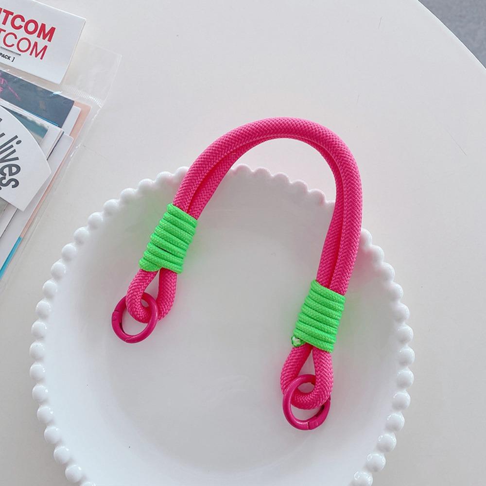 Rainbow Lanyard Strap Portable Rope Keychain Exquisite Hanging Chain Ring  Woman