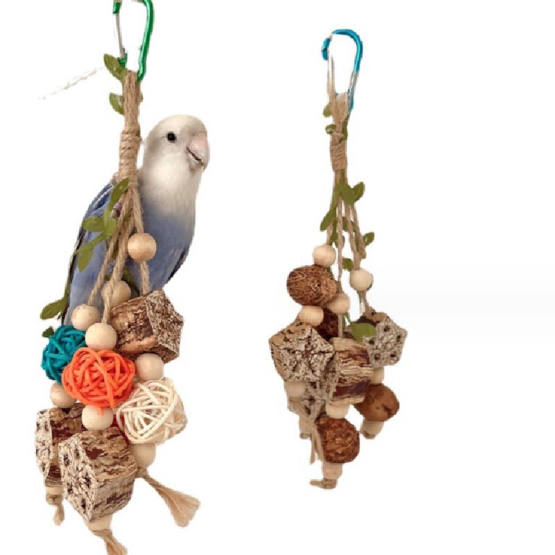 Buntes hängendes Papagei-Vogel-Backenzahnspielzeug Artikel Papagei-Beißspielzeug Haustier-Vogelspielzeug für Papageientraining Vogelschaukel Beißspielzeug