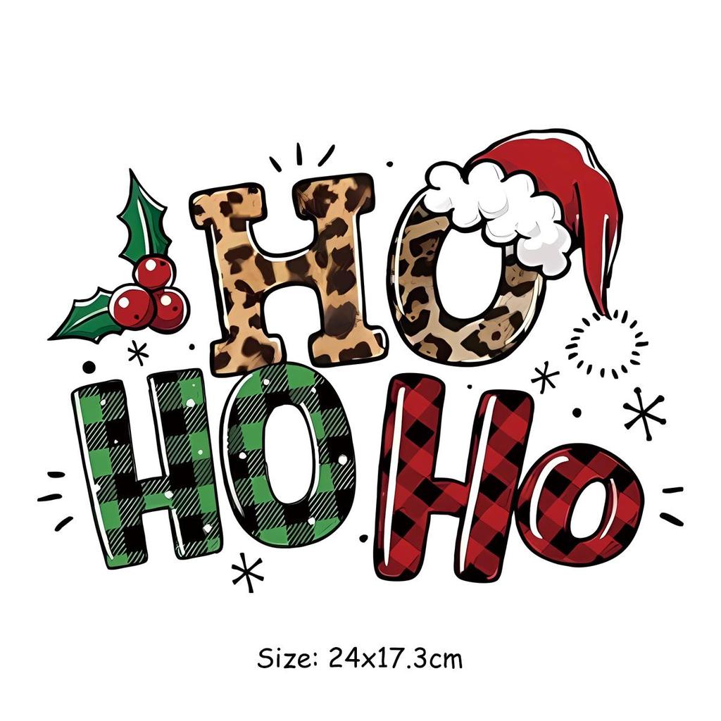 Thermal Transfers Merry Christmas Clothes Stickers Diy Parches Ropa Hoodies T-Shirt Heat Press Appliqued Appliques Stickers