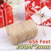 1 Adet 656 Ft Kalın El Sanatları İpi 20000 Cm X 2 Mm Ağır Hizmet Tipi Jüt İpi Bahçecilik Hediye Paketleme ve Sanat Dekorasyonu İçin