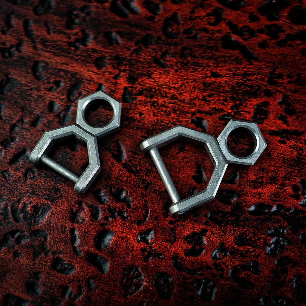 [MecArmy] CH5 Titanium Rotating D Shape Key Ring, Utility Key Ring with Screw Shackle,