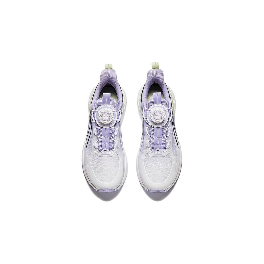 Anta Kids Versatile Comfortable Simple Non-Slip Balance Lightweight Shock Absorption Low-Top Running Shoes Kids Running Shoes White Purple 322415513-4