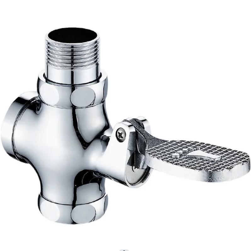 Flush Valve for Toilets Foot Pedal Toilet Flush Valve Copper Lavatory Urinal Flush Bottom Valves (Brass,A type) латунный