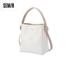 Semir Women's Retro Letter PVC Bucket Bag