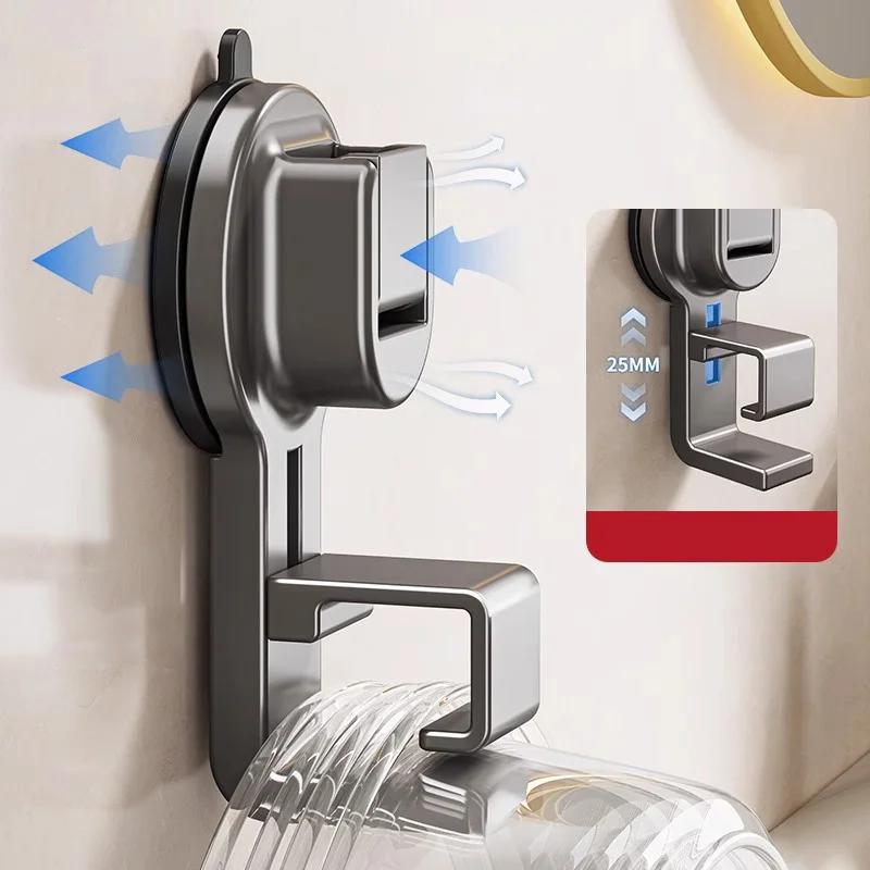 1PC Suction Cup Hook Wall Mounted Washbasin Storage Rack Multifunctional Hooks for Hanging Clothes Towel Basin Home Organizer