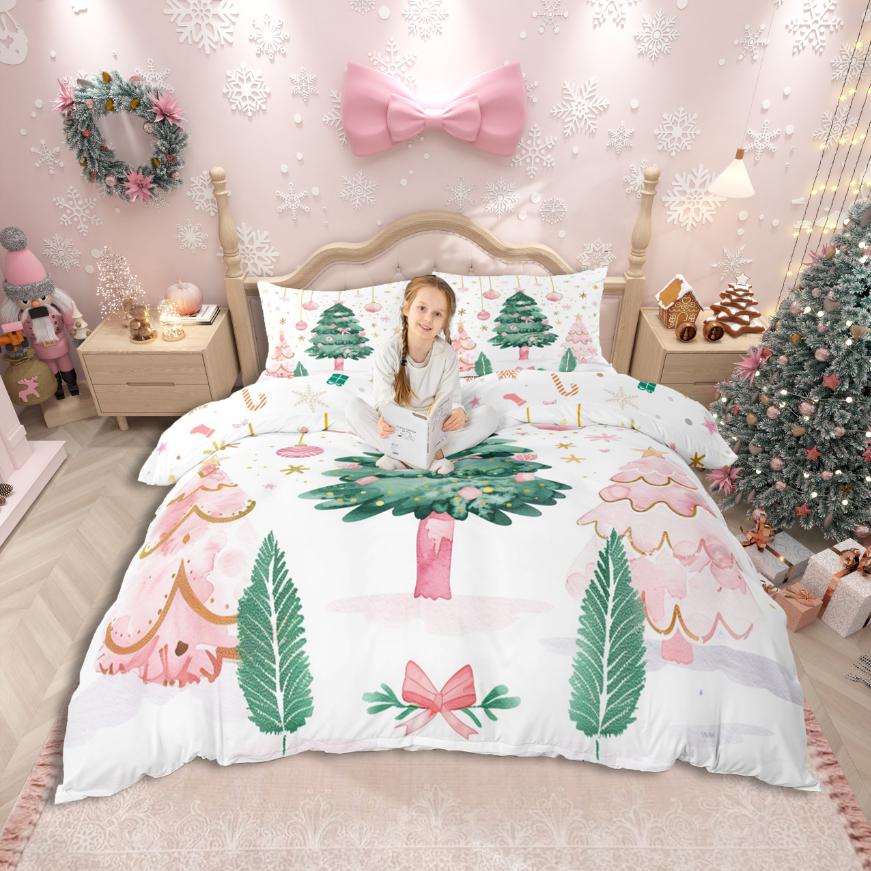 

Comforter Homewish Chic Christmas Tree Xmas Nutcraker Soldier Bedding Setsweet Candy Cane Bed Set For Girls Comforter (quilt)-EU Single(135*200cm)3pcs