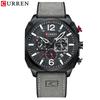 CURREN Chronograph Herren Armbanduhr Kalender Sport Herren Uhr Militär Top Marke Luxus Grau Echtes Leder Männliche Uhr Geschenk 8398