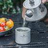 Titanium Double Wall Insulated Tea Cup 75ml Lightweight Heat Resistant Travel Mug Gongfu Coffee Beer