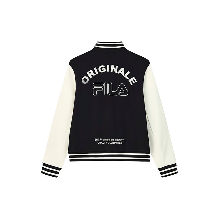 Fila Fleece Baseball Collar Logo Print Casual Long Sleeve Jacket Men Jackets Legendary-Blue F11M249502F-NV