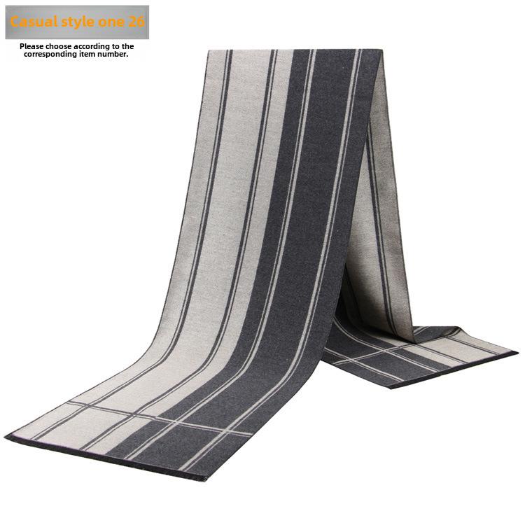 Men's Autumn & Winter Plaid Imitation Cashmere Scarf - Warm & Thick Custom Design
