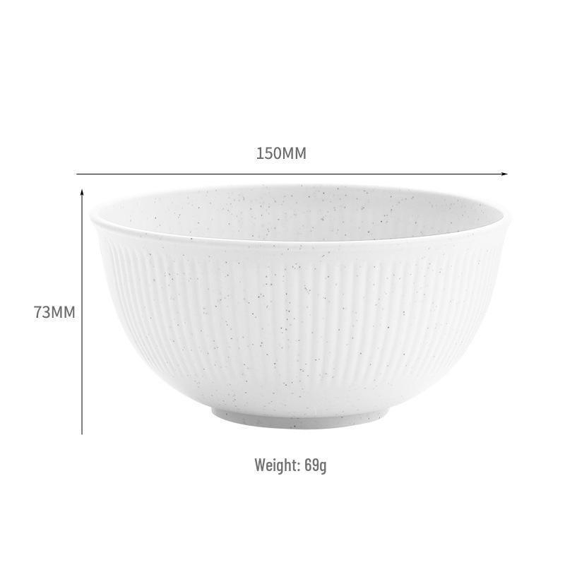TK Exclusive Wheat Straw Bowl: 15cm Macaron Color, Vertical Stripe Design, Customizable with Logo
