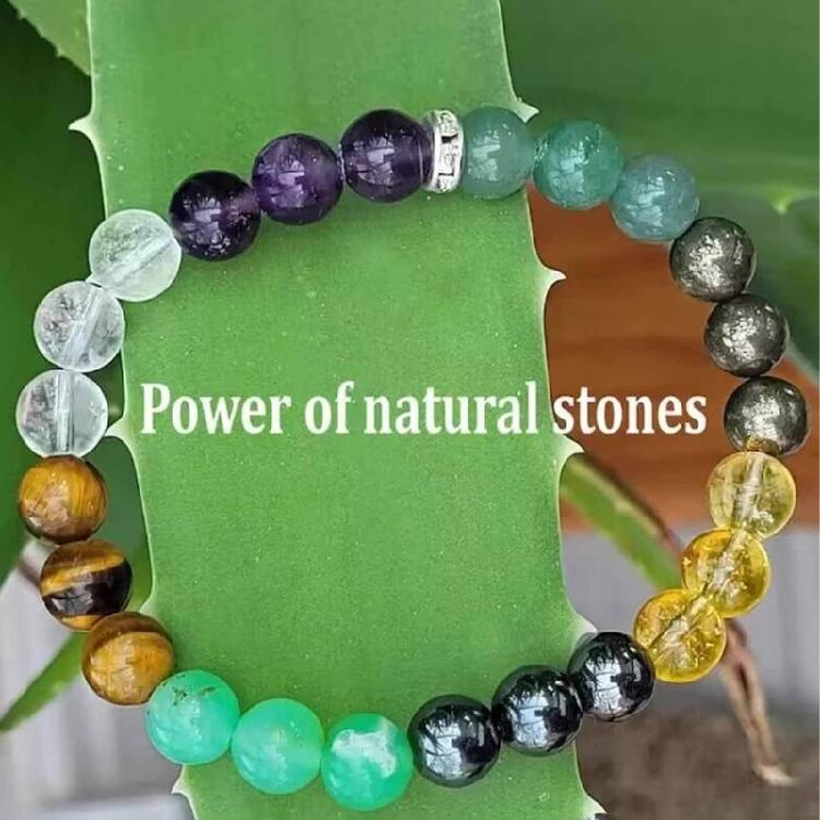 Wealth Attraction Bracelets Crystal Stone Beaded Bracelets with Positive Energy
