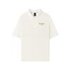 Casual Simple Letter Loose Short Sleeve Polo Shirt Men Tops Cotton-Candy-White L225M086-0074