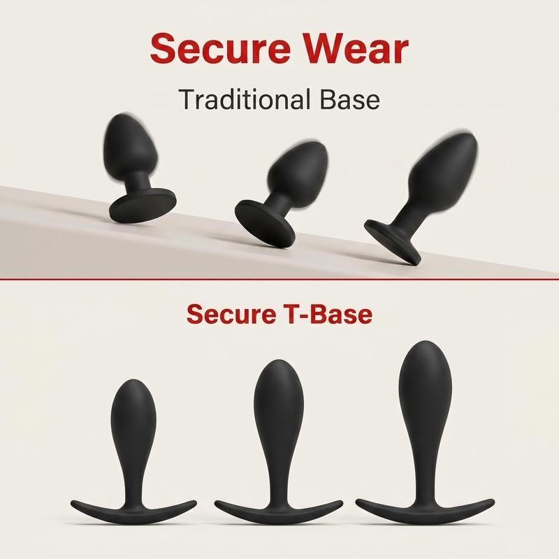Silicone Anal Plug Butt Plug P-Spot Prostate Stimulator 3 Sizes Optional Unisex Beginner Wearable Adult Toy