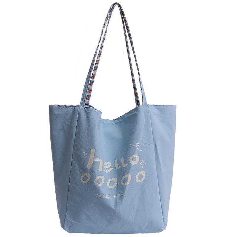 Summer fresh wind student versatile schoolbag new retro plaid large capacity double-sided tote bag women