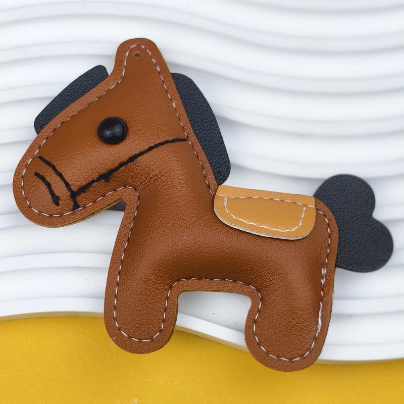 Year of the Horse, leather pony keychain pendant, simulated leather pony pendant, there will be money soon, trendy bag pendant.