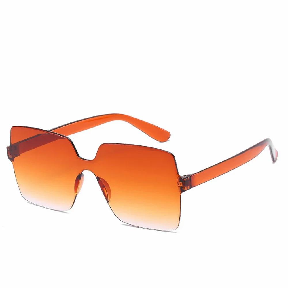 Fashion One-piece Frameless Sunglasses Women Candy-colored Sun Glasses Trendy UV Protection