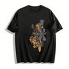 Wild Beauty Vintage Floral Print Casual Crew Neck Short Sleeve T-Shirt Pure Cotton T-shirt