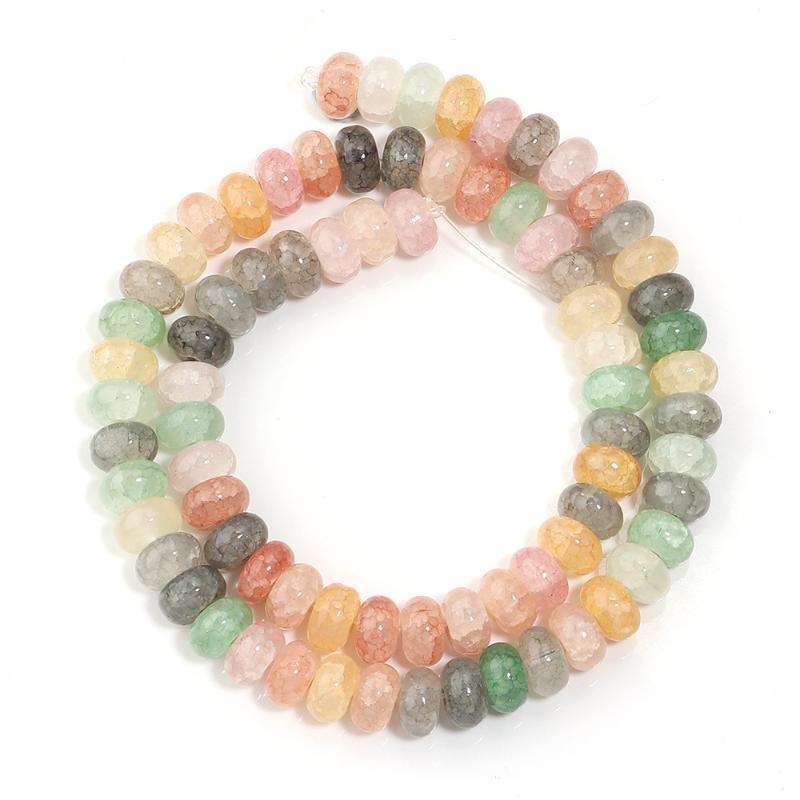 1 String 5X8Mm Glass Beads Colorful Abacus Flat Round Loose Beads For Jwelry Making Diy Crafts Bracelets Necklace Accessories