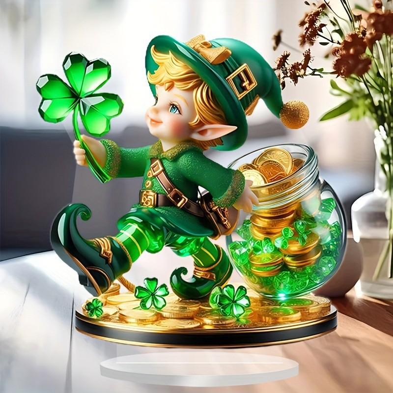 Dwarf Man Clover Dwarf, 1Pc Home Decoration Ornaments, Study Decoration Display, Desktop Ornaments, Festive Atmosphere