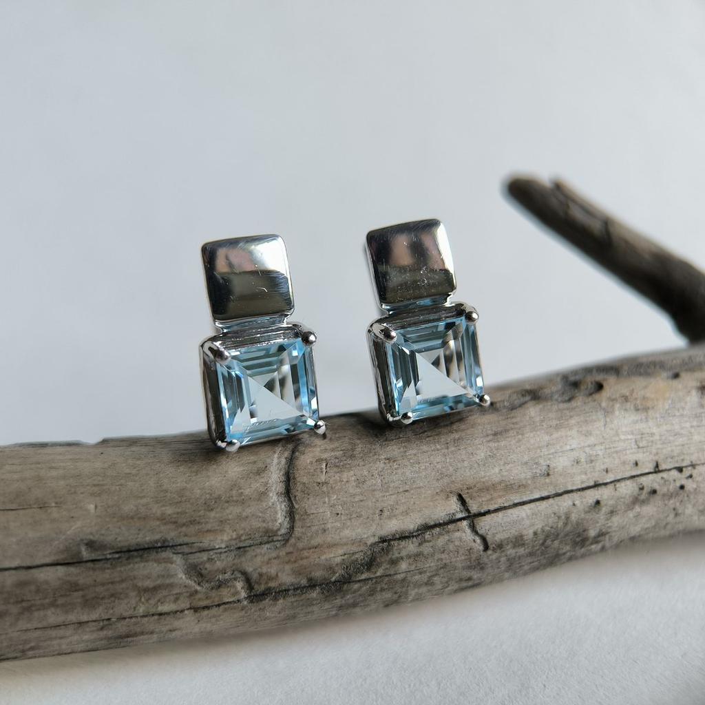 Серебряные серьги с натуральным топазом 5.838ct (2188414)