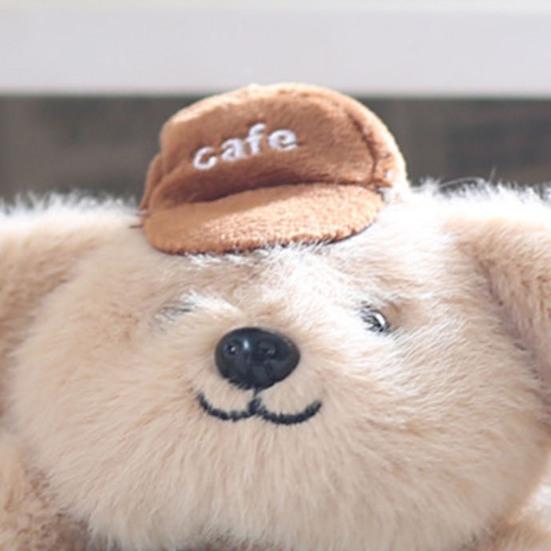 Plush Dog Keychain Pendant Cartoon Server Dog Doll Stuffed Dog in Waiter Uniform