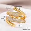 Huitan Ou Han Super Flash Geometric Open Ring for Women - Trendy Workwear Design