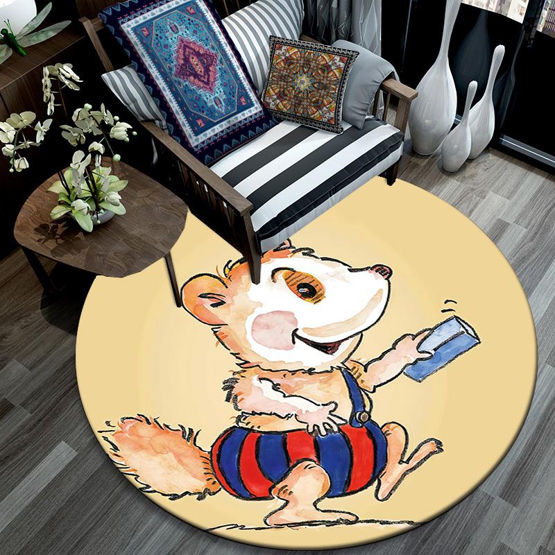 Bobo Siebenschläfer Round Area Rug,Carpet Rug for Living Room Bedroom Sofa Playroom Decor,Non-slip Floor Mat