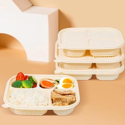 Miaojie 4-Fach Abbaubare Einweg-Lunchboxen (50 Sets, 1000ml)