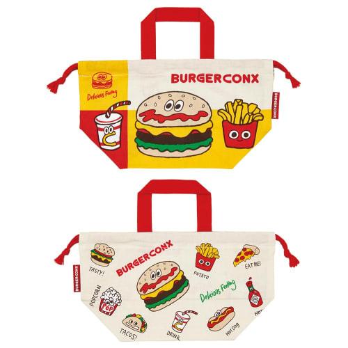 Skater Children's Lunch Box Drawstring Bag Burger Conks Friends Made in Japan KB7-A
