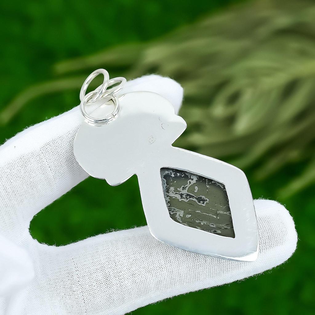 Freundschaftstag Sale Schwarzer Turmalin Rohstein Neuer Anhänger 925 Sterlingsilber