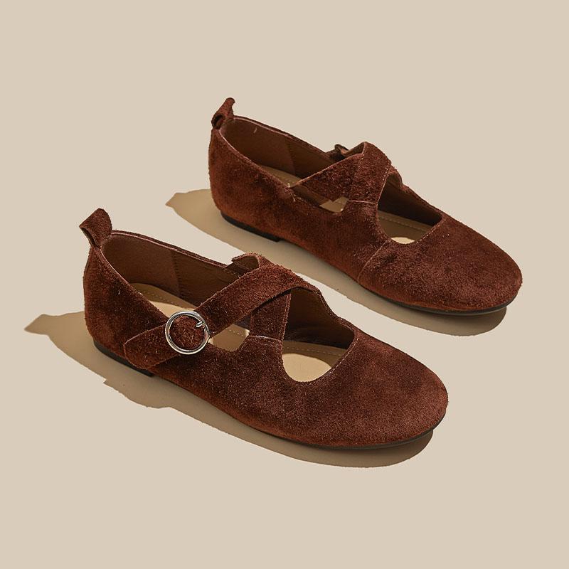 Mode 2025 Neue Damen Ballerinas mit Riemchen Mary Janes Flache Schuhe mit eckiger Zehenpartie Rutschfeste Schuhe Damen Slipper