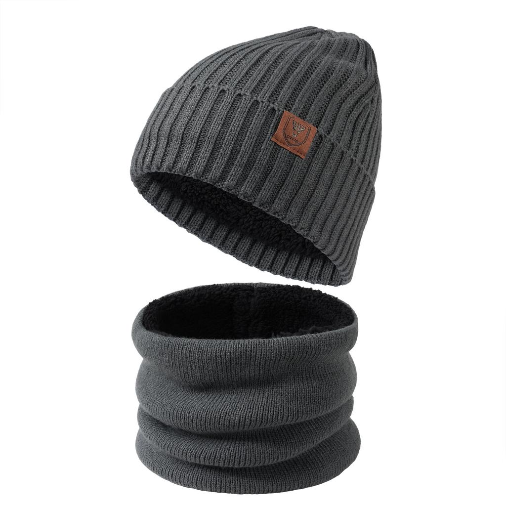 Hats for Women's New Style Knitted Hats for Men's Big Head Circumference Warm Plush Hats for Students Solid Color Cold Proof Melon Skin Hats