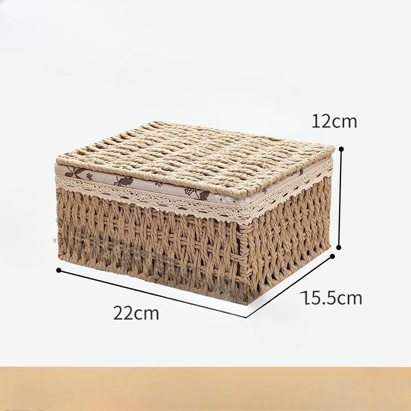 Ящик для хранения Настольная корзина для хранения косметики Сетчатая корзина для хранения в общежитии Корзина для мелочей с крышкой 22 155 12cm 1989₽