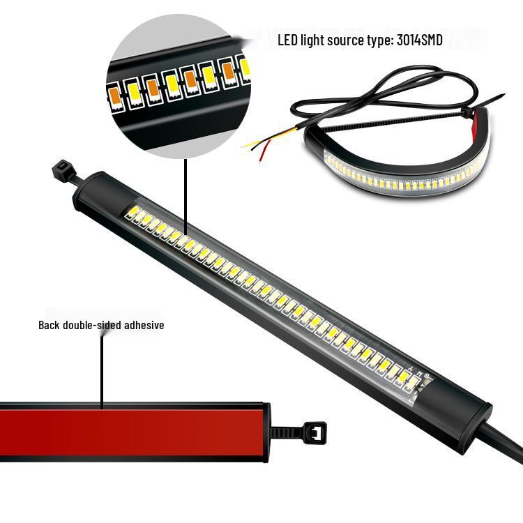 Dual-Color LED Motorcycle Turn Signal & Shock Absorber Light Strip