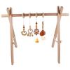China Manufacturer Exquisite Color Leaf Four-piece Fitness Rack Pendant Wooden Baby Play Activity Gym