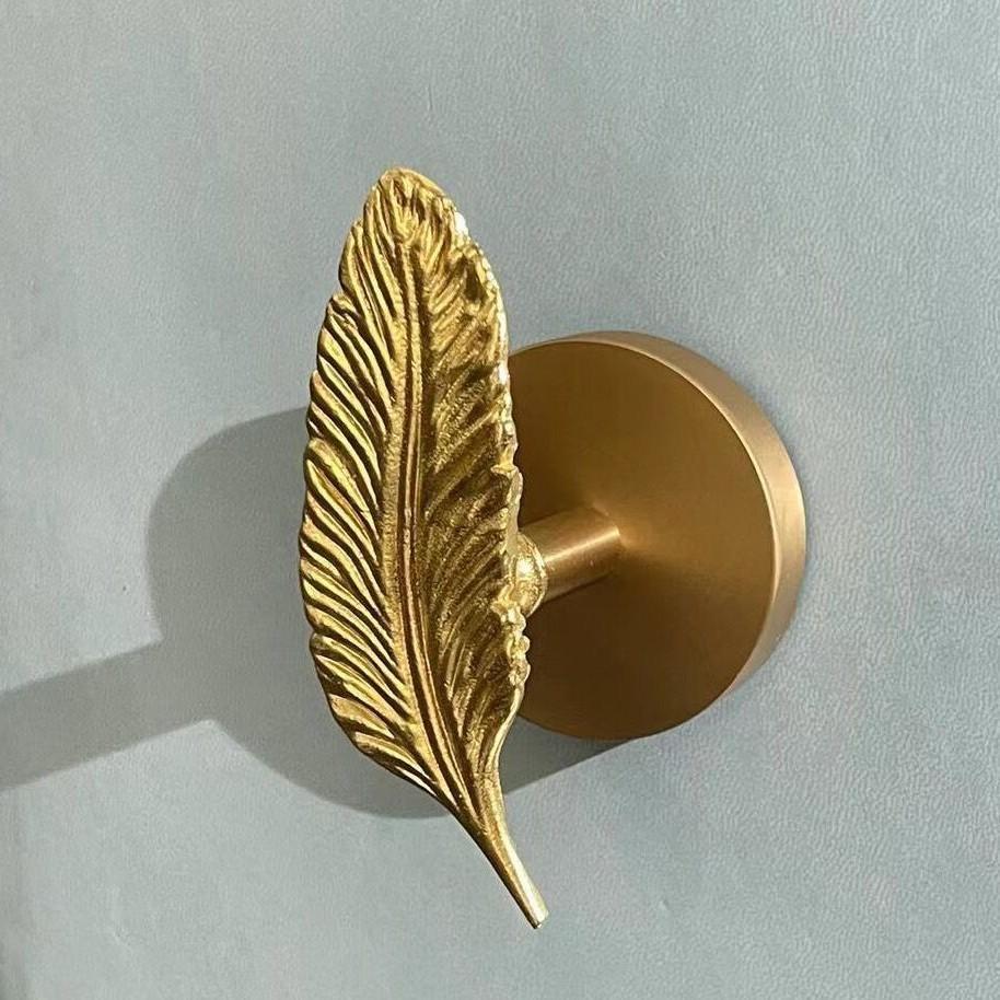 Leaf Ginkgo Brass Angel Bird Dragonfly Wall Hook With Adhesive For Door Decor