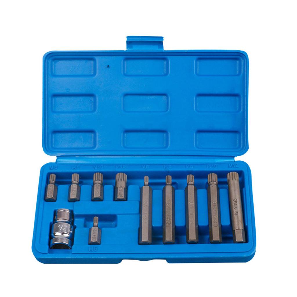 Set di 11 Punte per Chiave Inglese in Acciaio al Cromo Vanadio Manico Ergonomico Kit di Attrezzi Professionale per Meccanici Custodia Compatta