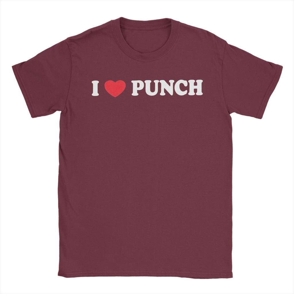 Unisex I Love Punch Monkey T Shirts Pure Cotton Clothing Humorous Short Sleeve Crew Neck Tee Shirt New Arrival TShirt