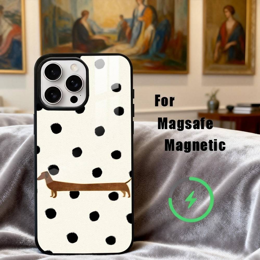 D-Dachshund S-Silhouette ART D-Dog Phone Case For iPhone17,16,15,14,13,12,11 Plus,Pro Max Magnetic For Magsafe Wireless Charging