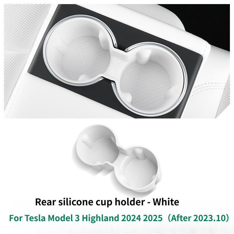 For Tesla Model Y Juniper 2025 Center Console Storage Organizer Box Tray Armrest Hidden Box Cup Holder New Model 3 Highland 2024